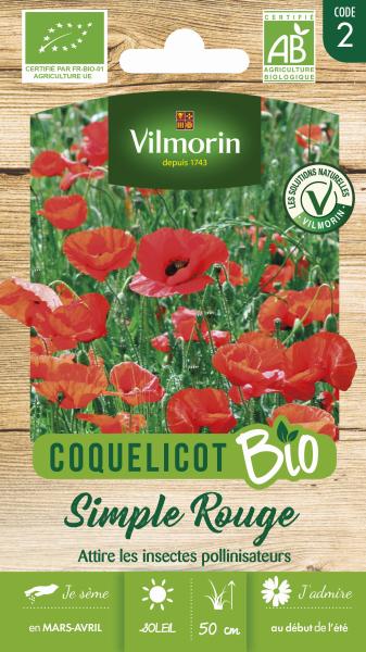 Fleurs - Coquelicot Simple Rouge - BIO - PACKAGING_RECTO